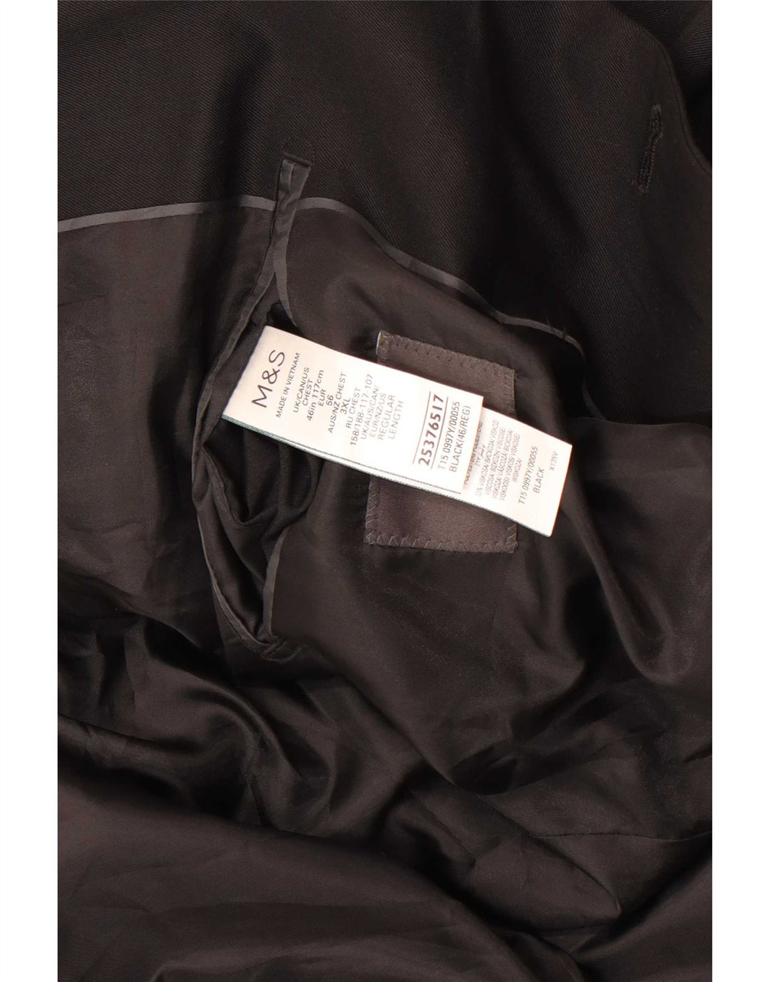 Marks & Spencer muška jakna sa 2 gumba UK 46 XL crni poliester