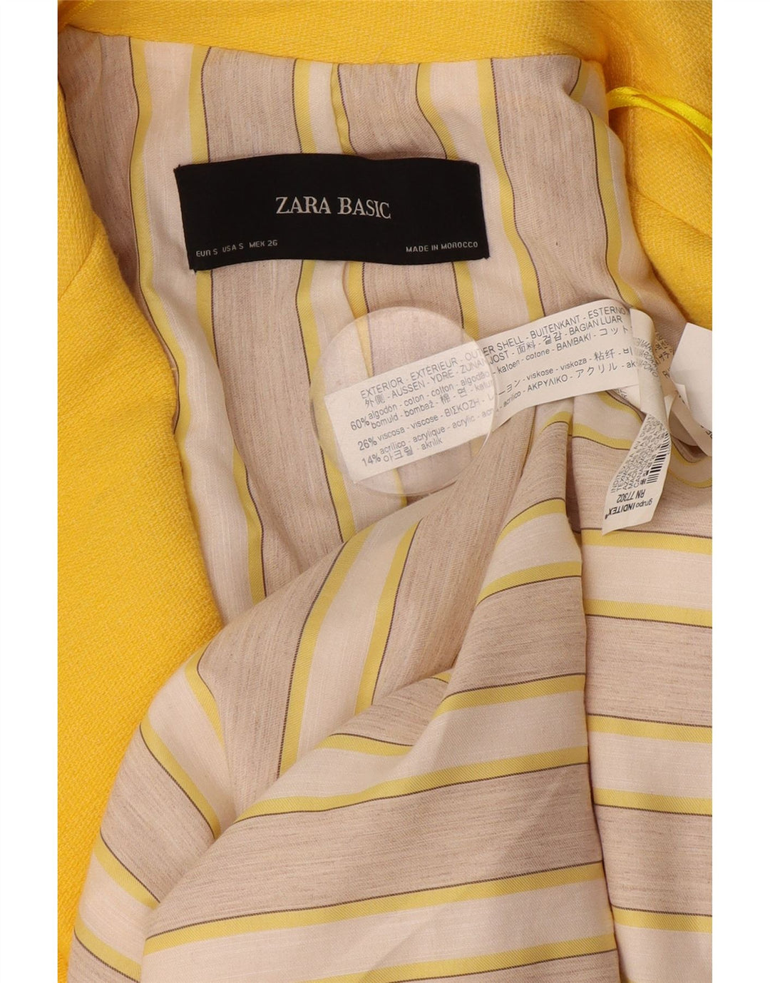 Zara ženska prekomjerna duga jakna s jednim gumbom UK 10 Mala žuta