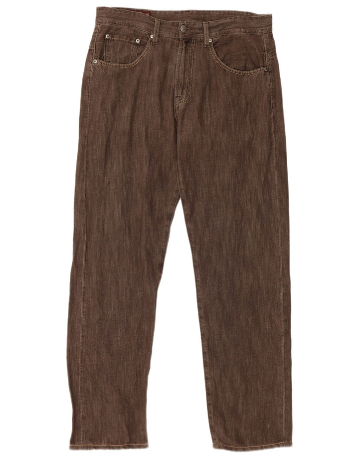 Marlboro Classics Mens Straight Jeans W33 L30 Smeđi pamuk