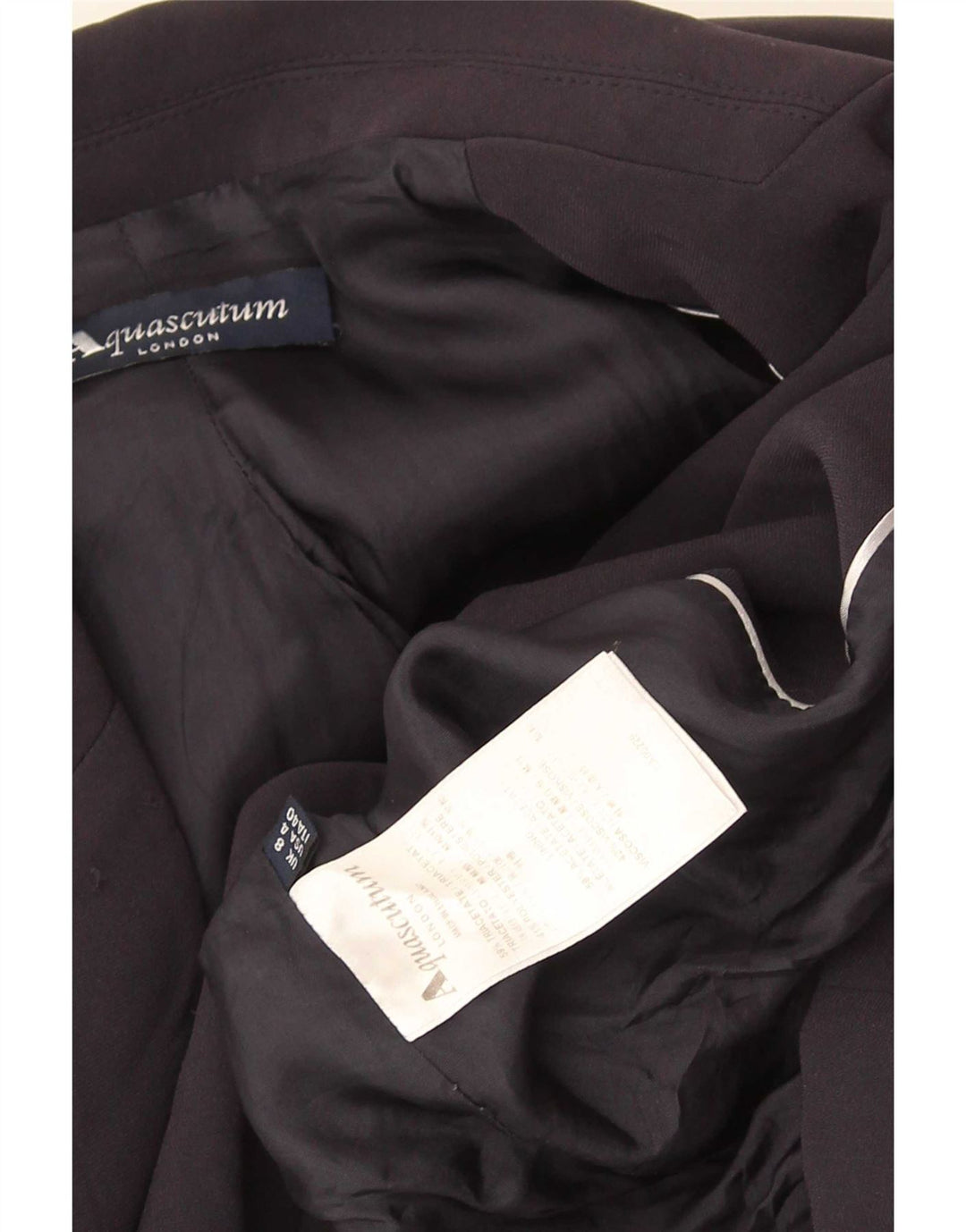 Aquascutum ženski sako sa 2 gumba UK 8 Mala tamnoplava acetat