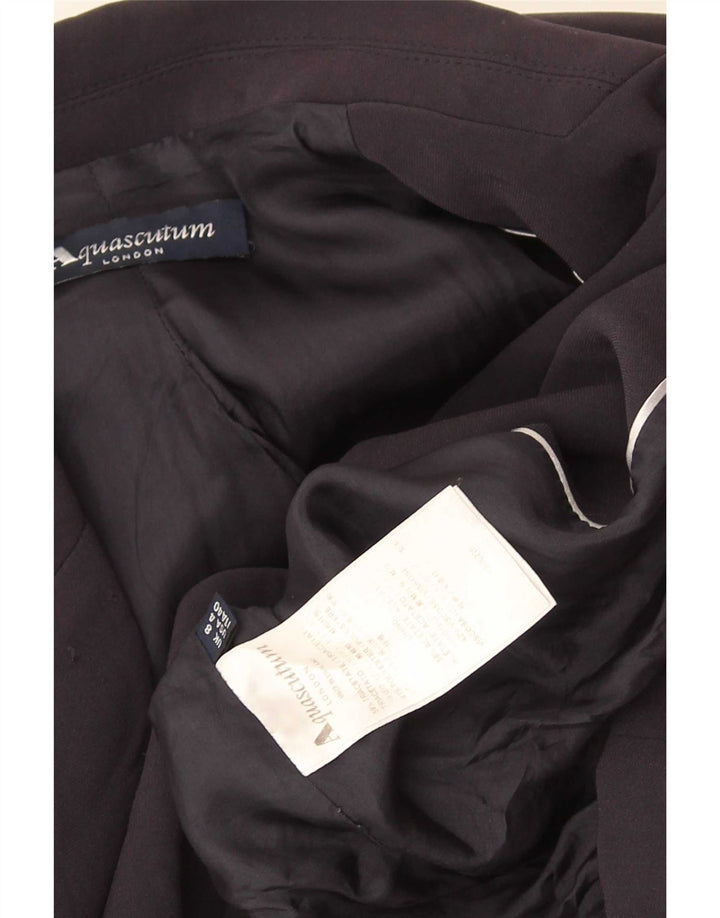 Aquascutum ženski sako sa 2 gumba UK 8 Mala tamnoplava acetat