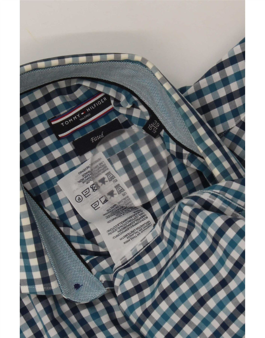 Tommy Hilfiger muška košulja po mjeri veličina 39 15 1/2 srednje plava gingham