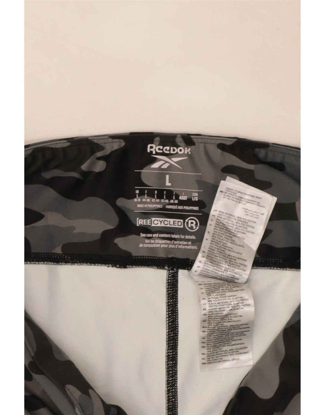 Reebok ženske tajice UK 16/18 velike sive maskirne poliesterske