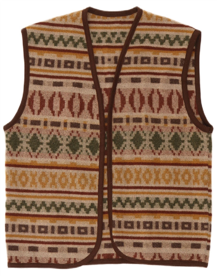 Vintage muški prsluk velikog smeđeg geometrijskog oblika
