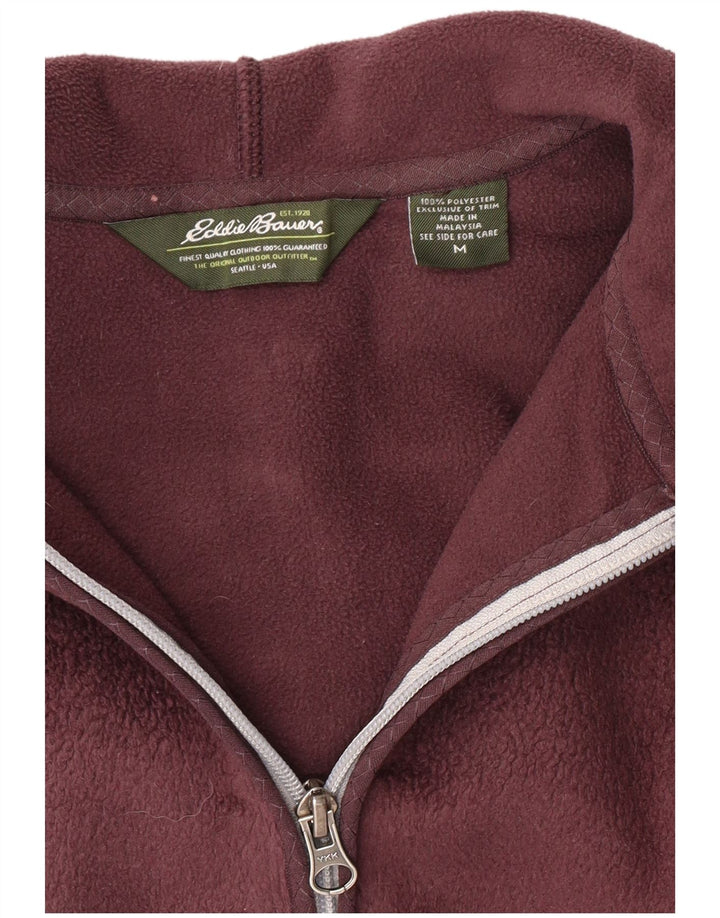 EDDIE BAUER Ženska jakna od flisa s kapuljačom UK 14 Srednji tamnocrveni poliester