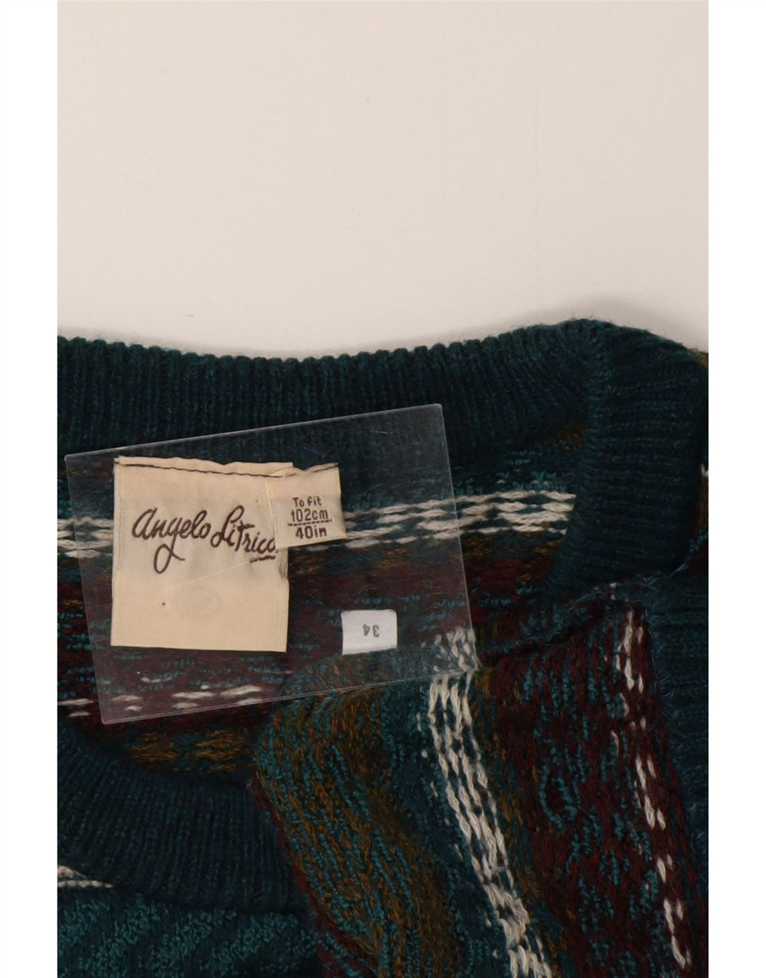 ANGELO LITRICO Muški džemper s okruglim izrezom, veliki raznobojni pulover