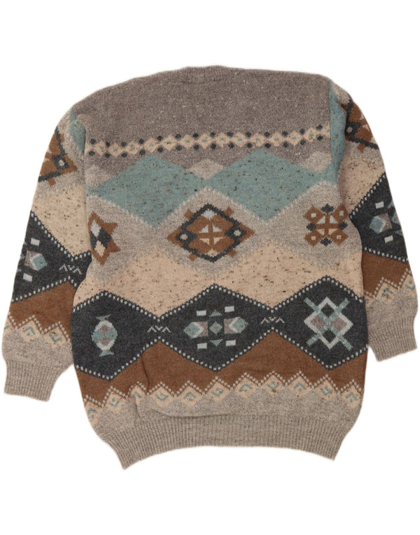 SOUTH COAST Muški džemper s V-izrezom IT 54 XL Siva Fair Isle vuna