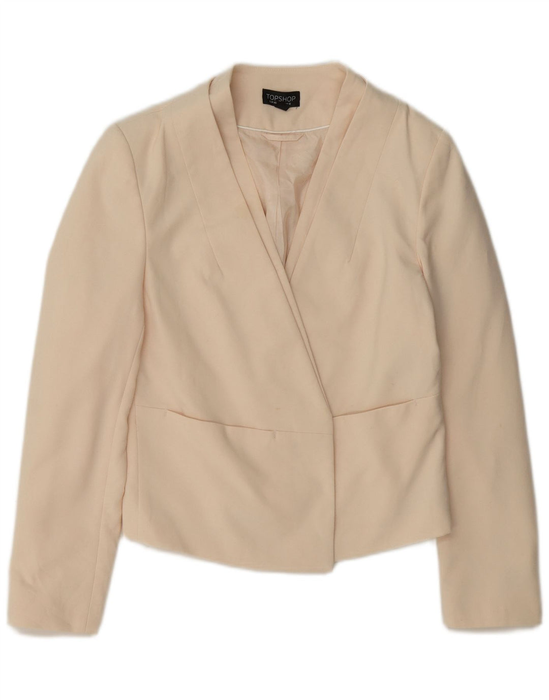Topshop Ženska jakna otvorenog sakoa UK 12 srednje bijele boje od poliestera