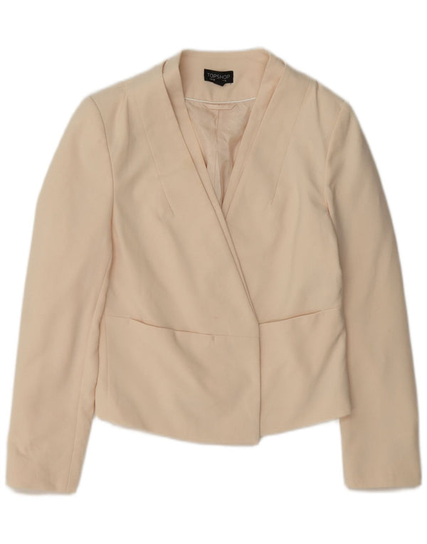 Topshop Ženska jakna otvorenog sakoa UK 12 srednje bijele boje od poliestera