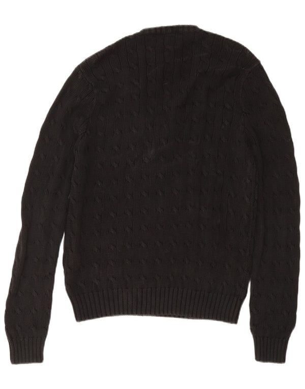 Ralph Lauren Ženski džemper s V-izrezom UK 18 XL crni pamuk