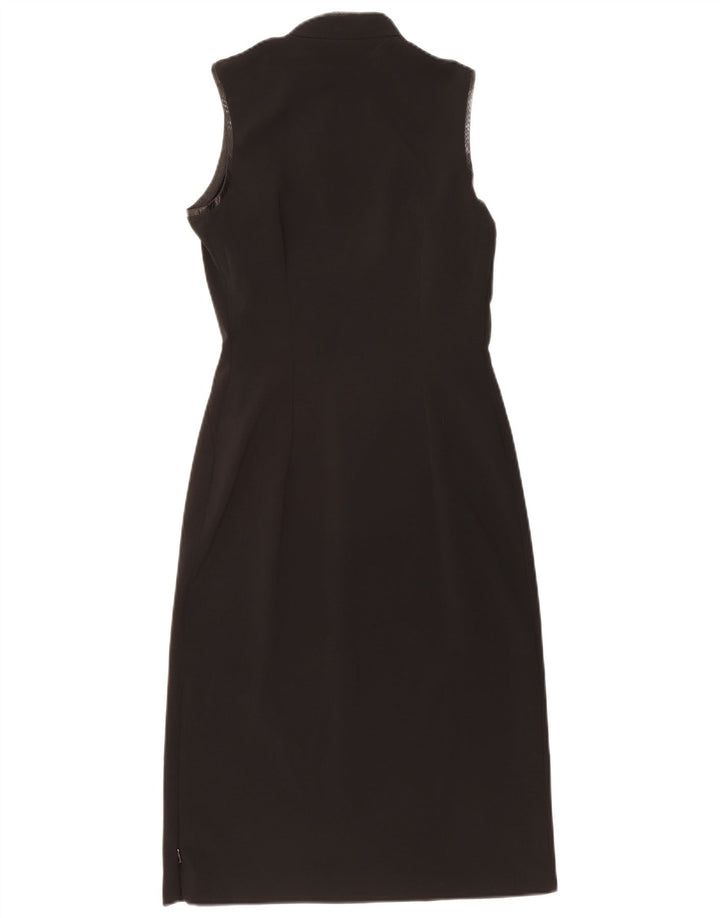 RIVER ISLAND Womens Sleeveless Sheath Dress UK 10 Small Black Polyester