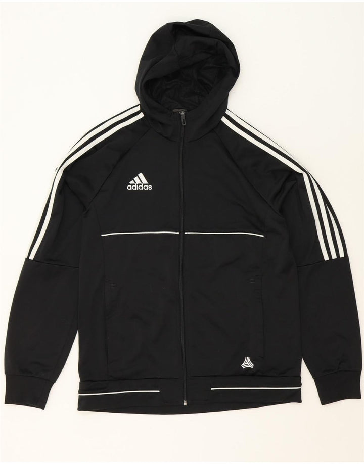 ADIDAS Mens Zip Hoodie Sweater Medium Black Polyester Vintage Adidas and Second-Hand Adidas from Messina Hembry 
