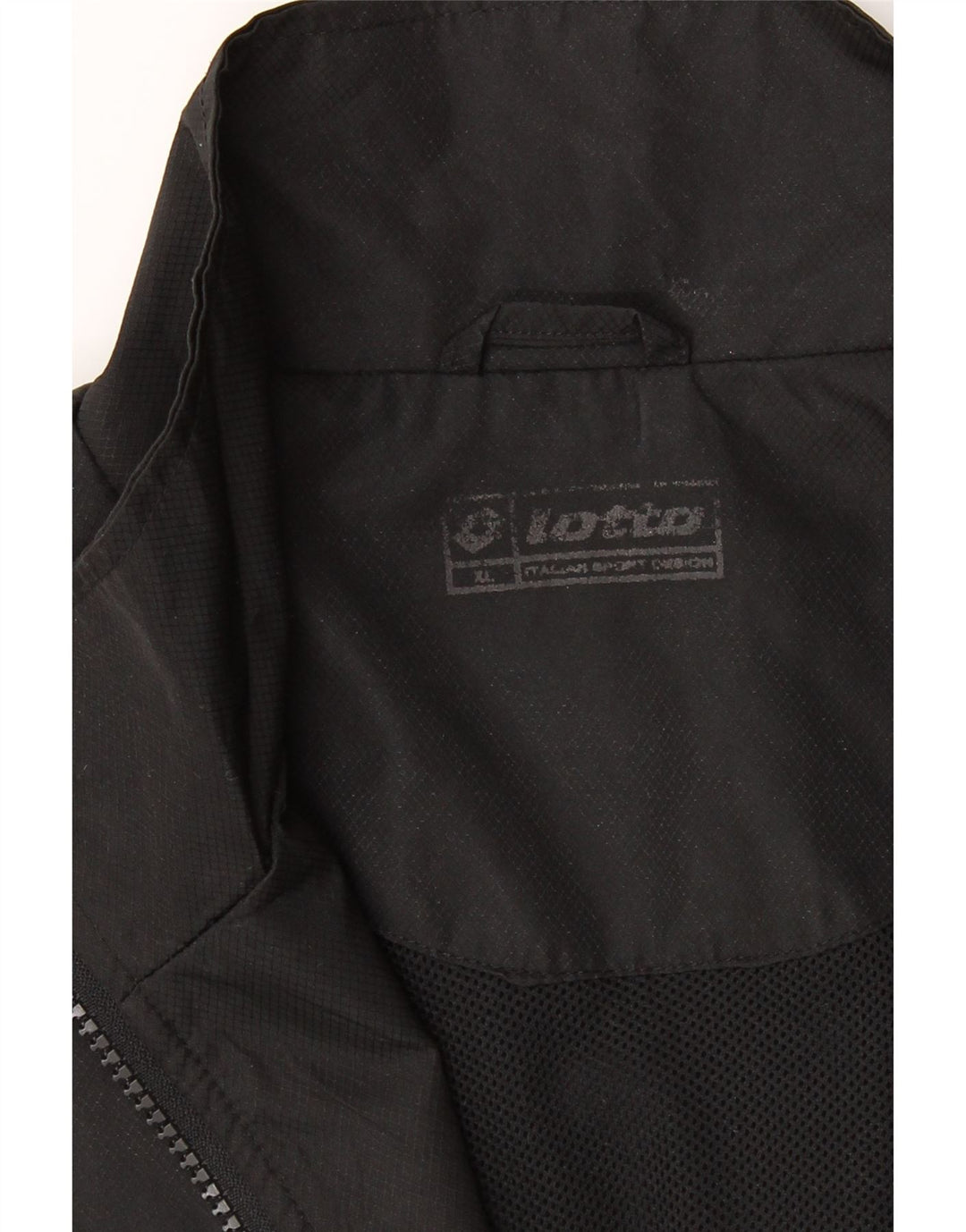 LOTTO Mens Graphic Tracksuit Top Jacket XL Black Polyester Vintage Lotto and Second-Hand Lotto from Messina Hembry 