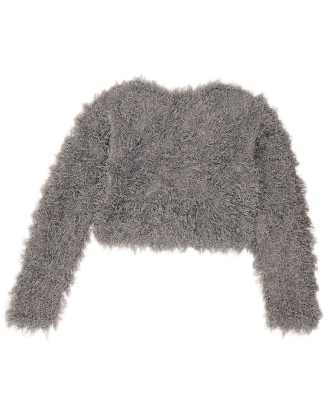 Zara ženski pulover s kratkim izrezom UK 10 Mali sivi poliester