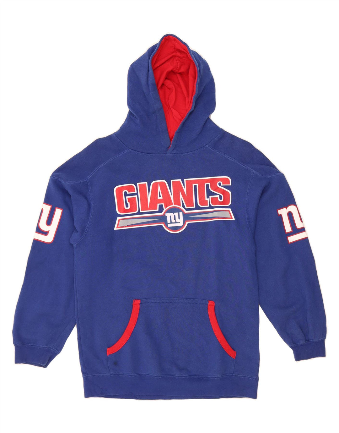 NFL TEAM APPAREL Boys Hoodie Jumper 10-11 Years Medium Blue Vintage NFL TEAM APPAREL and Second-Hand NFL TEAM APPAREL from Messina Hembry 
