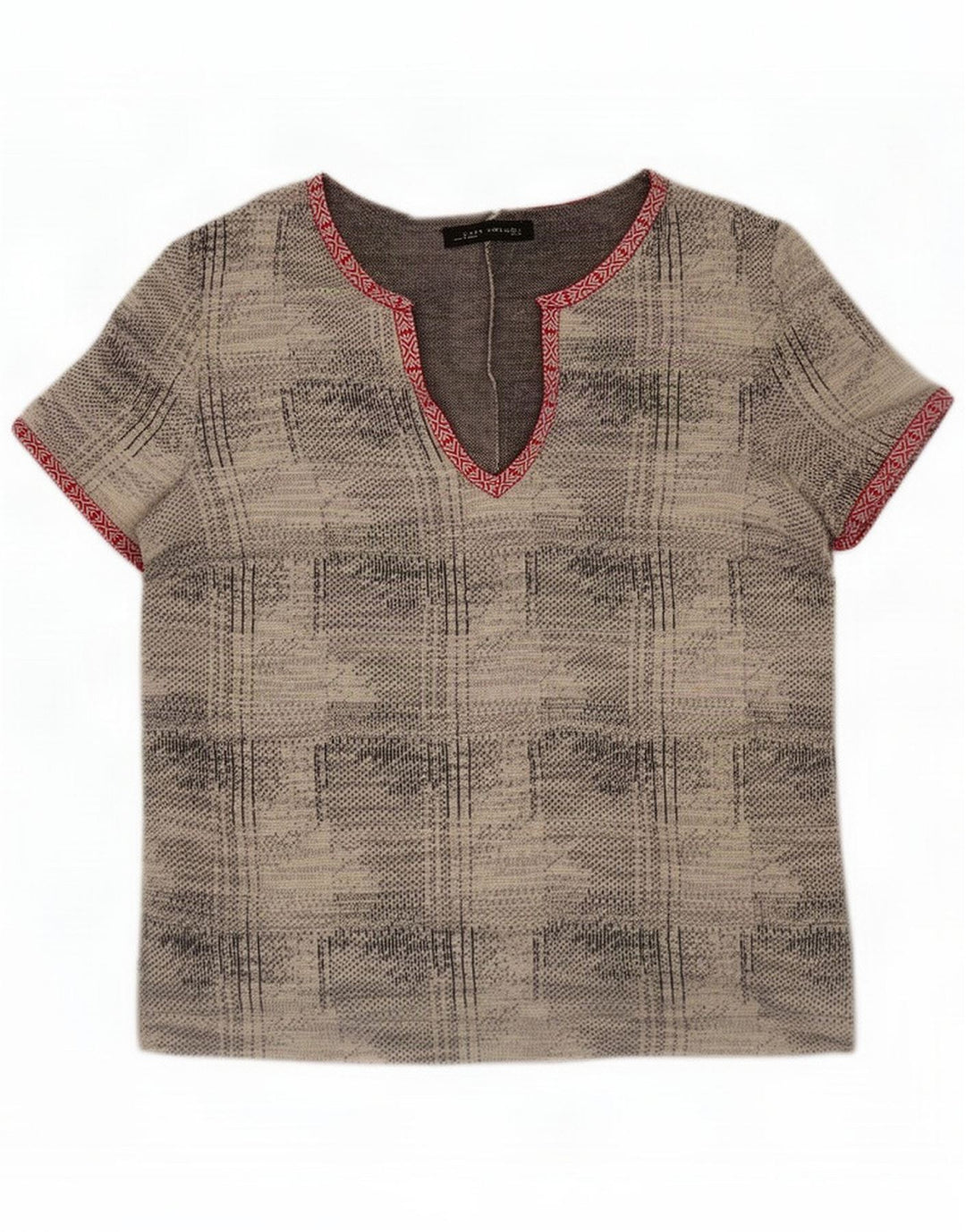 Zara ženski gornji dio bluze s apstraktnim uzorkom UK 16 Large Grey