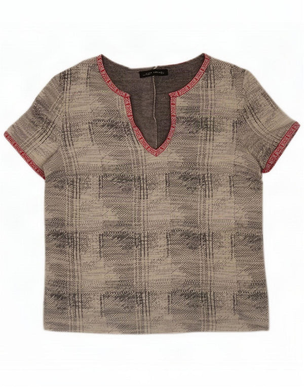 Zara ženski gornji dio bluze s apstraktnim uzorkom UK 16 Large Grey