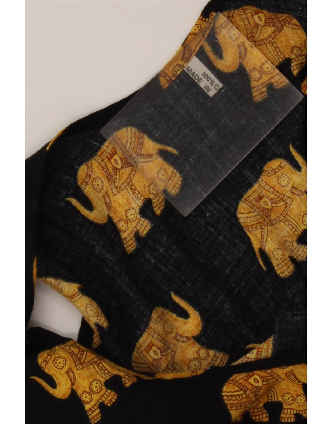 VINTAGE ženski sarafan bez rukava UK 12 Srednje crni pamuk sa životinjskim printom