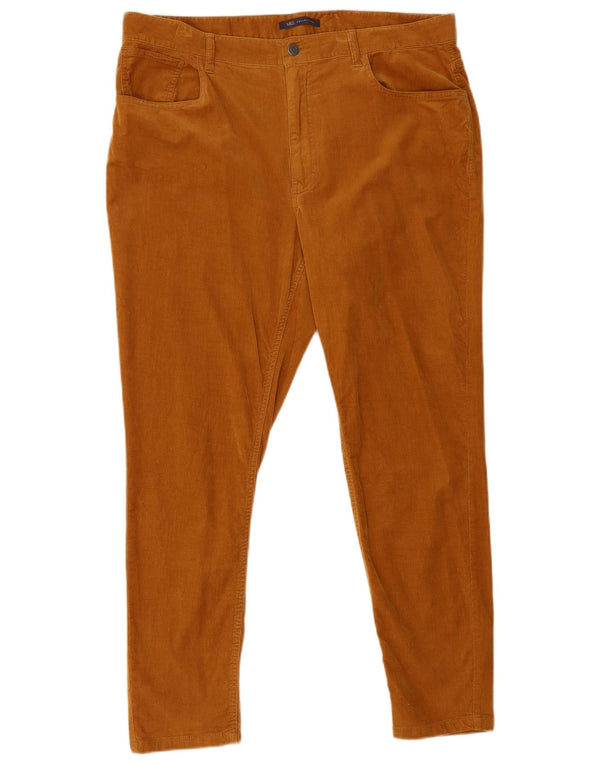 Marks & Spencer ženske uske hlače od samta UK 18 XL W38 L28 Smeđi pamuk