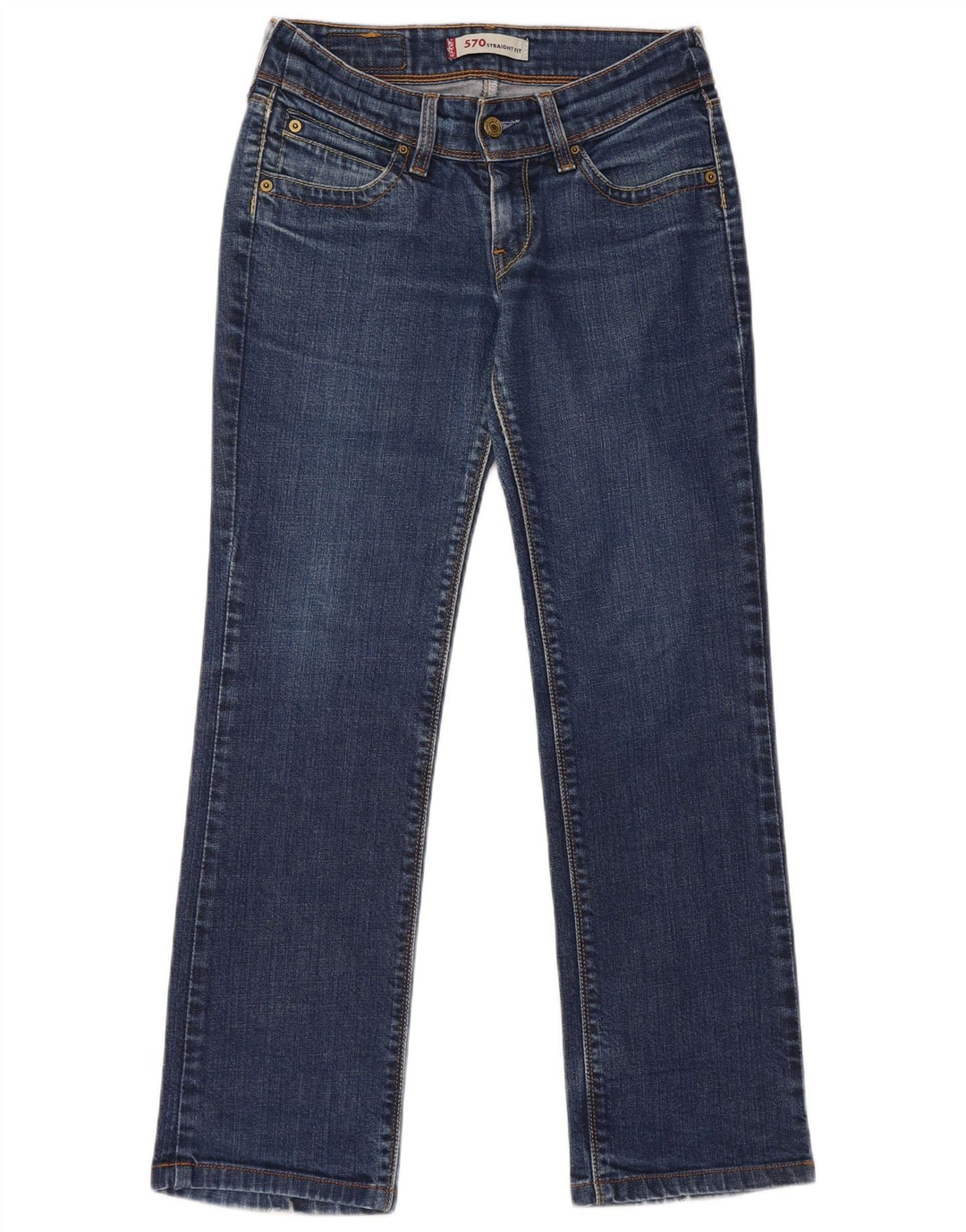 Levi's ženske 570 ravne traperice W28 L28 plavi pamuk
