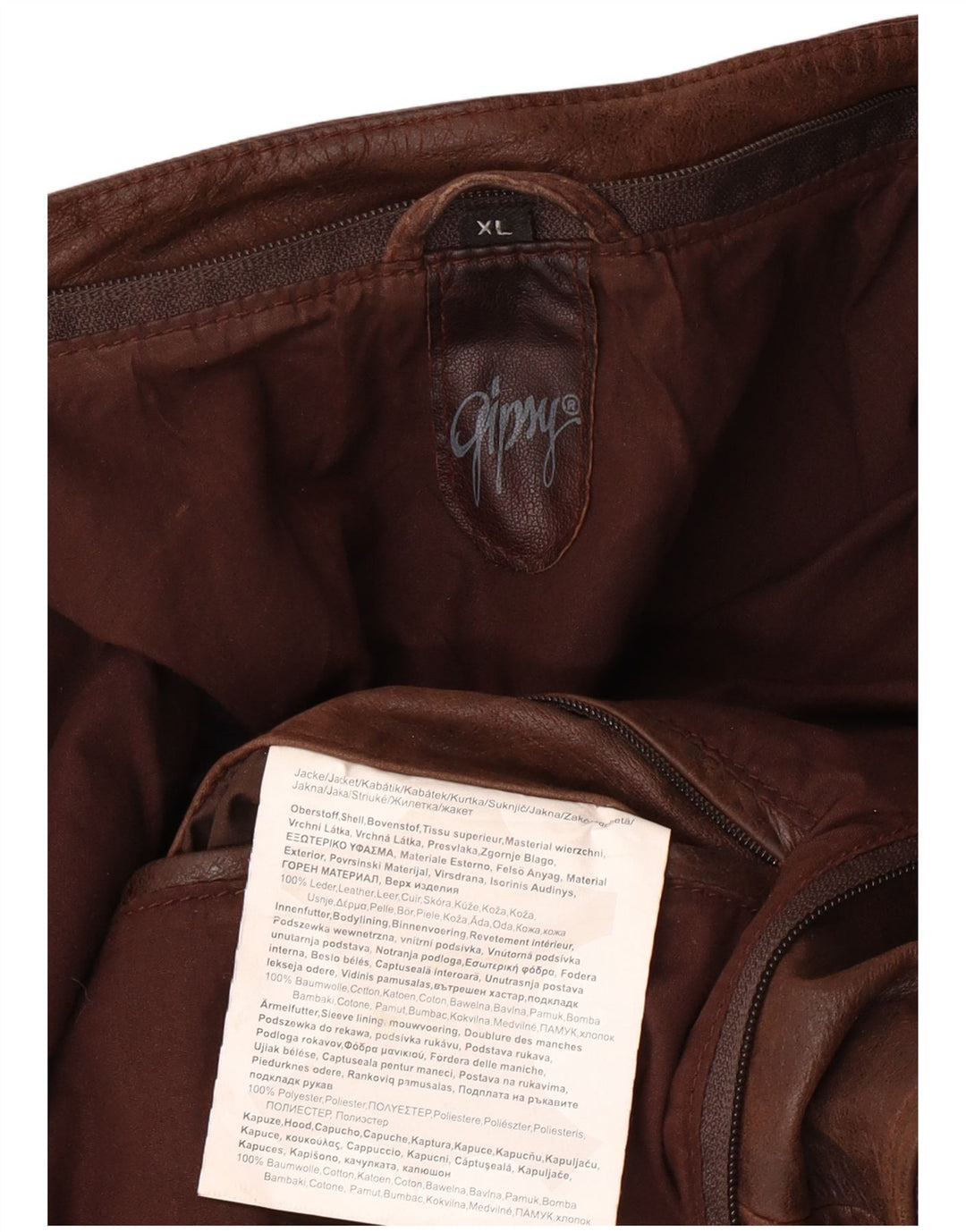 GIPSY muška uska kožna jakna UK 42 XL smeđa koža