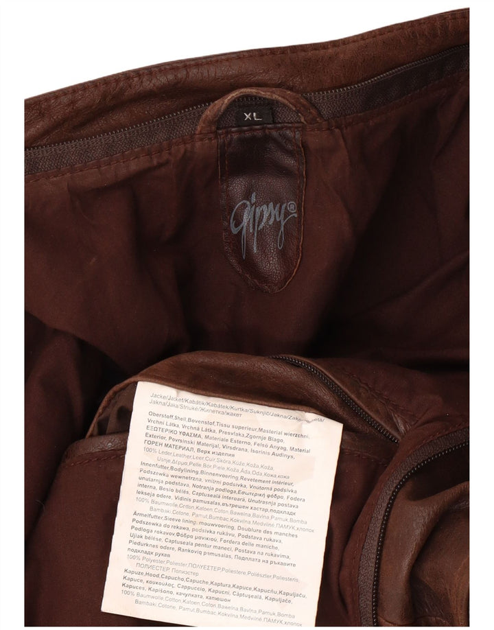 GIPSY muška uska kožna jakna UK 42 XL smeđa koža