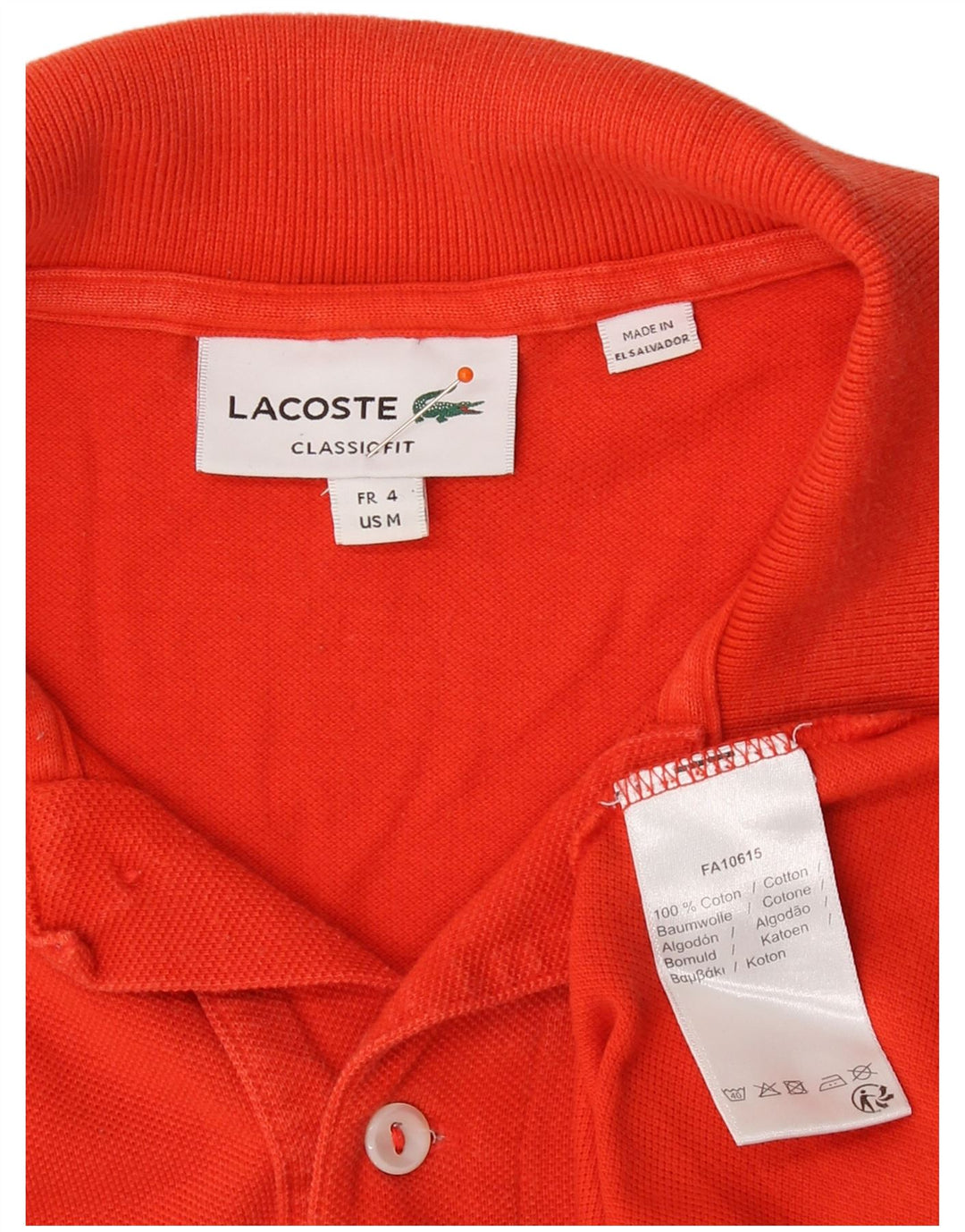 LACOSTE Muška klasična polo majica veličine 4 srednje narančasta pamuk