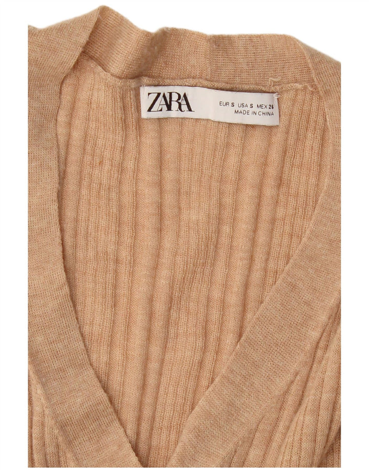 ZARA ženski kardigan pulover UK 10 Small Beige