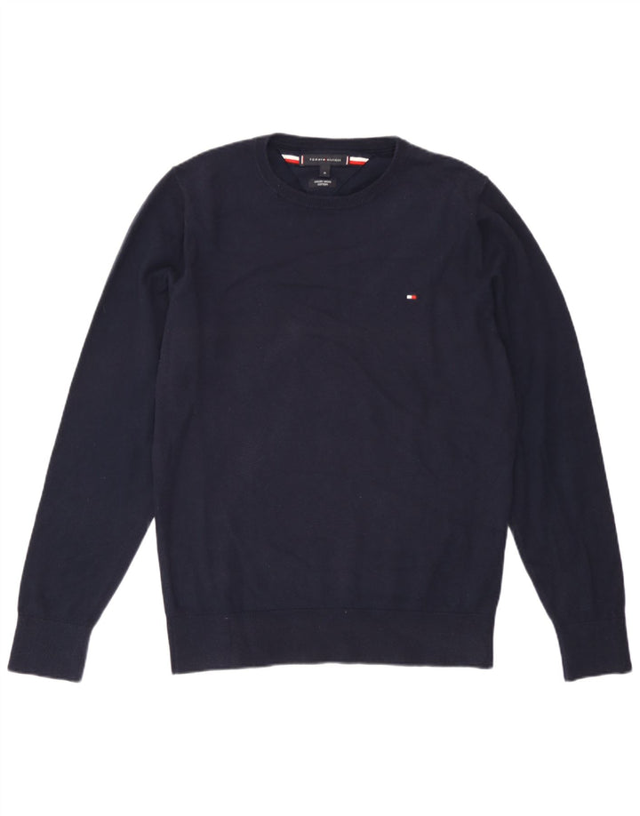 Tommy Hilfiger muški džemper s okruglim izrezom srednje tamnoplave vune