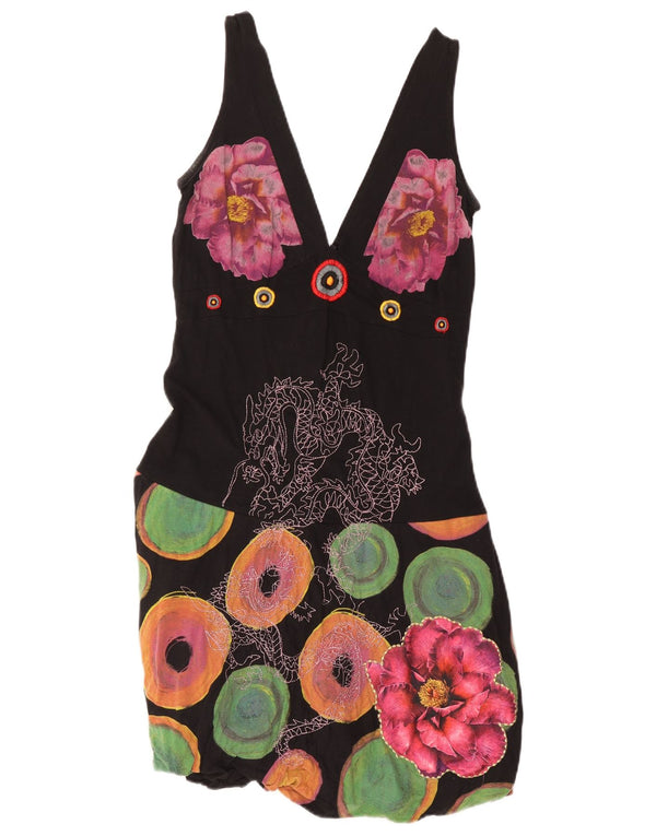 Desigual haljina s mjehurićima bez rukava za djevojčice 9-10 godina XL crna cvjetna