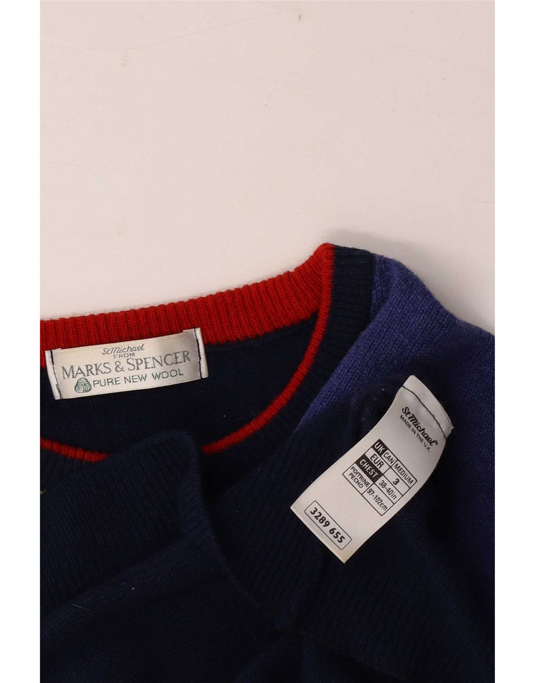 Marks & Spencer muški džemper s okruglim izrezom srednje tamnoplave boje
