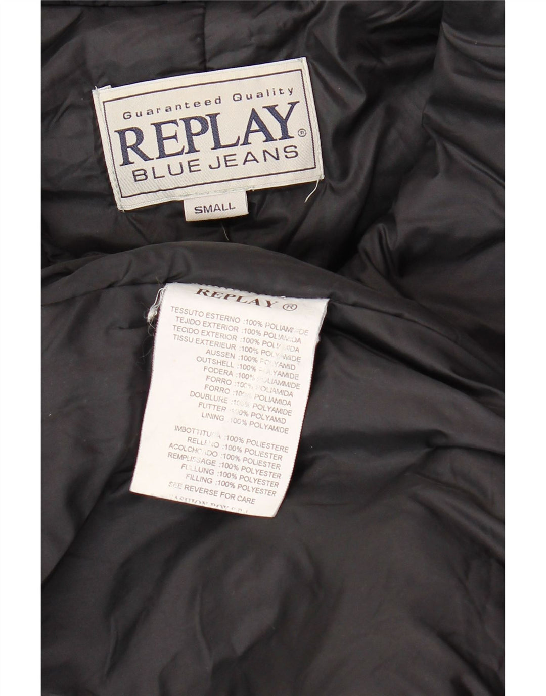 REPLAY Ženski široki podstavljeni kaput UK 10 Mali crni poliester