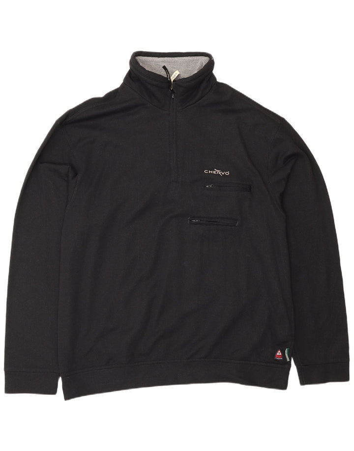 Chervo muška majica s izrezom s patentnim zatvaračem IT 58 3XL crni poliamid