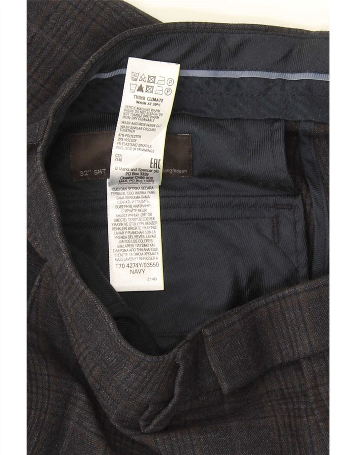Marks & Spencer muške hlače standardnog kroja W32 L29 tamnoplavi karirani