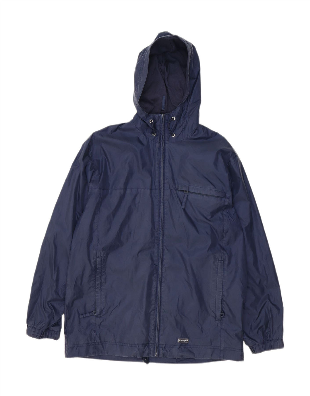 CHAMPION Mens Hooded Windbreaker Jacket UK 38 Medium Navy Blue