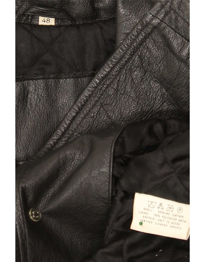 Vintage ženski kožni kaput IT 48 XL crni
