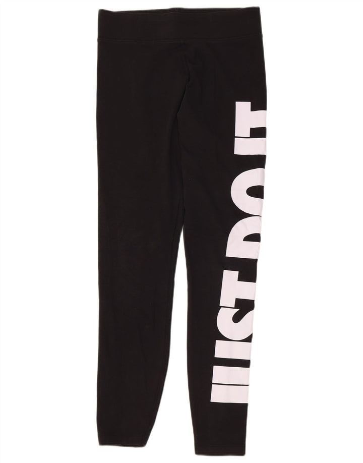 NIKE ženske grafičke tajice UK 12 Srednje crni pamuk