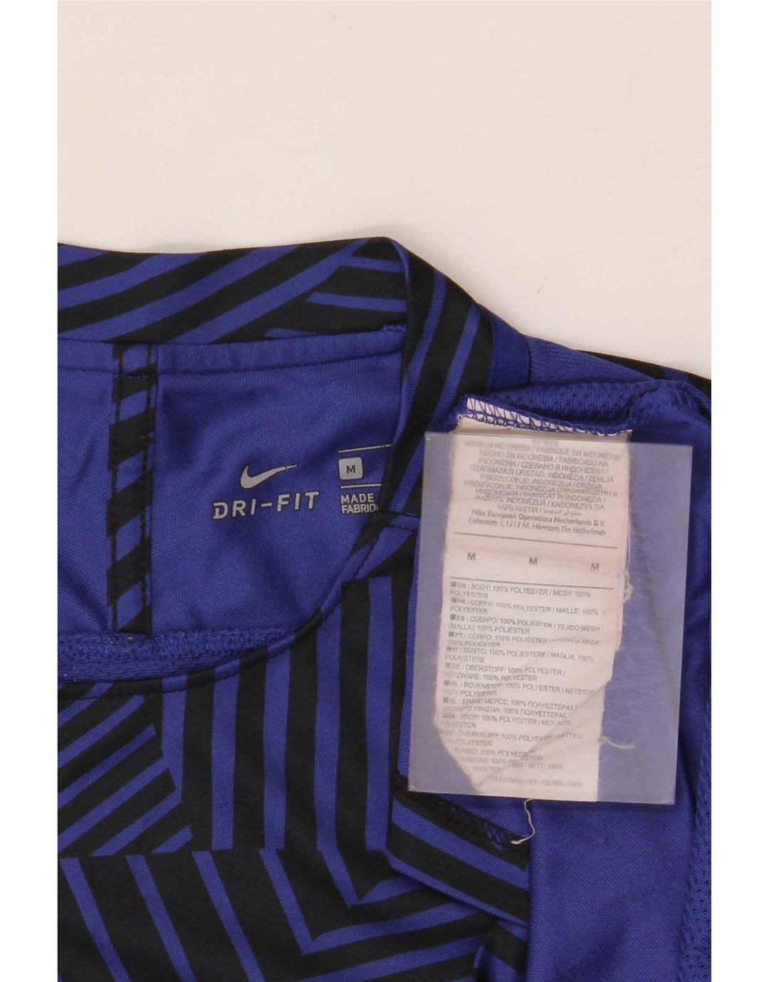 Nike Dri Fit T-Shirt Top srednji tamnoplavi geometrijski poliester
