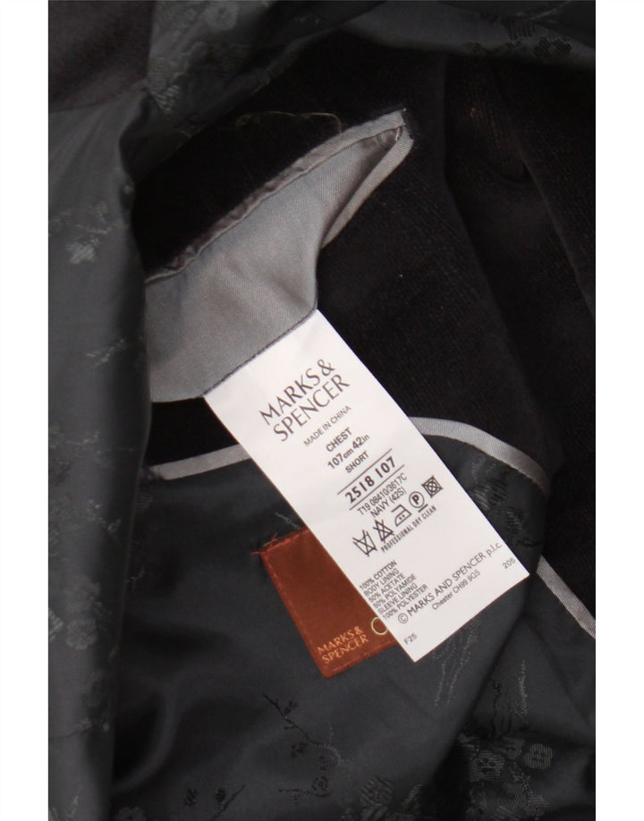 Marks & Spencer muška jakna od samta s 2 gumba UK 42 XL tamnoplava