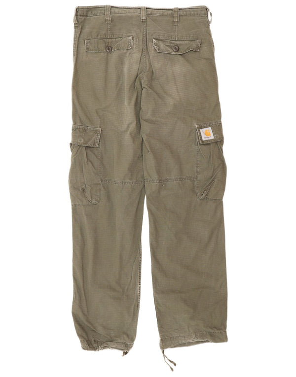Carhartt muške ravne kargo hlače W30 L34 Kaki karirani pamuk