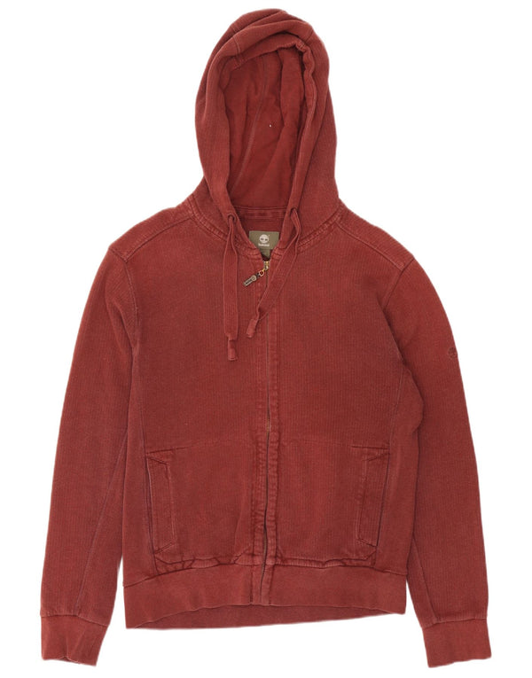 Timberland Mens Regular Fit Zip Hoodie Sweater Medium Burgundy