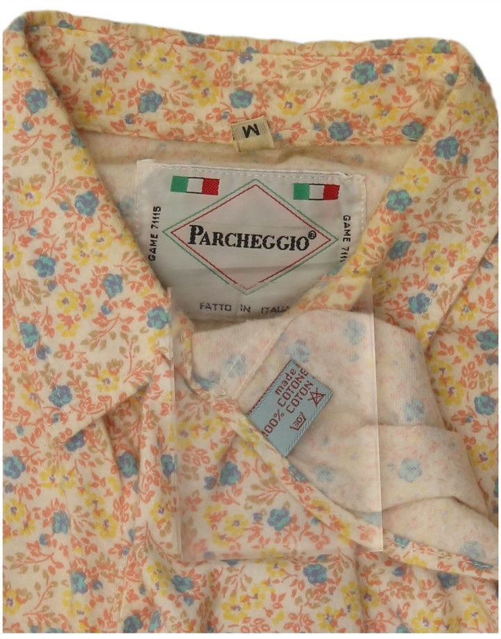 Vintage muška košulja Srednje bež cvjetni pamuk