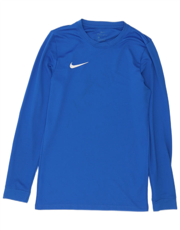 Nike Dri Fit majica s dugim rukavima, mali plavi poliester