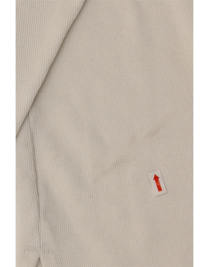 MICHELE BOYARD Mens Zip Neck Jumper Sweater Large White Vintage Michele Boyard and Second-Hand Michele Boyard from Messina Hembry 