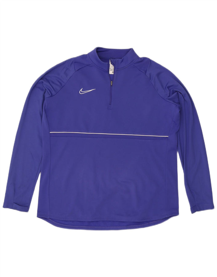 NIKE muška trenirka Dri Fit s patentnim izrezom, gornji dio XL plave poliesterske