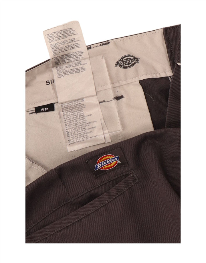 DICKIES Muške uske kratke chino hlače W30, srednje sivi pamuk