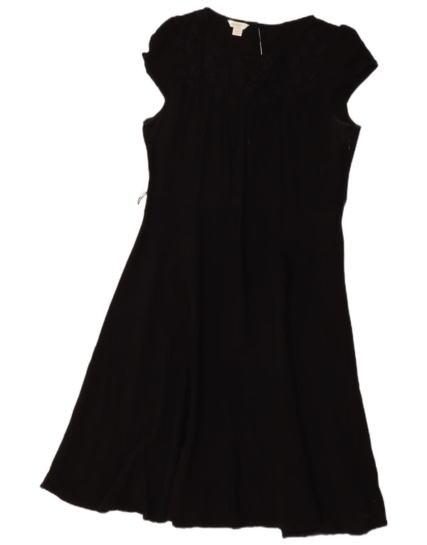 MONSOON ženska haljina A-kroja UK 18 XL crni pamuk