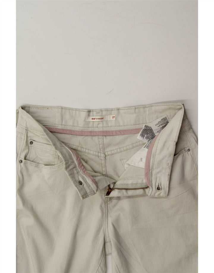 LEVI'S Womens 505 Straight Jeans W27 L31 White Cotton Vintage Levi's and Second-Hand Levi's from Messina Hembry 