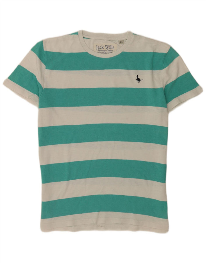 Jack Wills Muška majica kratkih rukava Srednji pamuk na zelene pruge