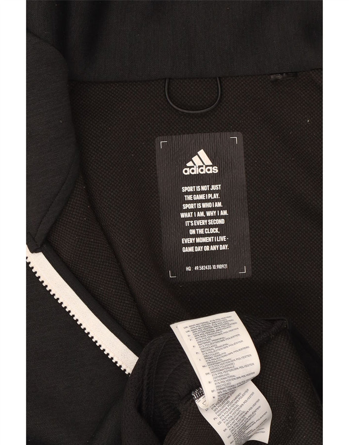 ADIDAS Mens Zip Hoodie Sweater Medium Black Polyester Vintage Adidas and Second-Hand Adidas from Messina Hembry 